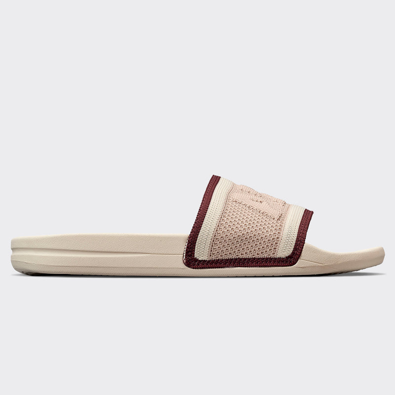 Women's Big Logo TechLoom Slide Alabaster / Rose Dust / Burgundy view 2