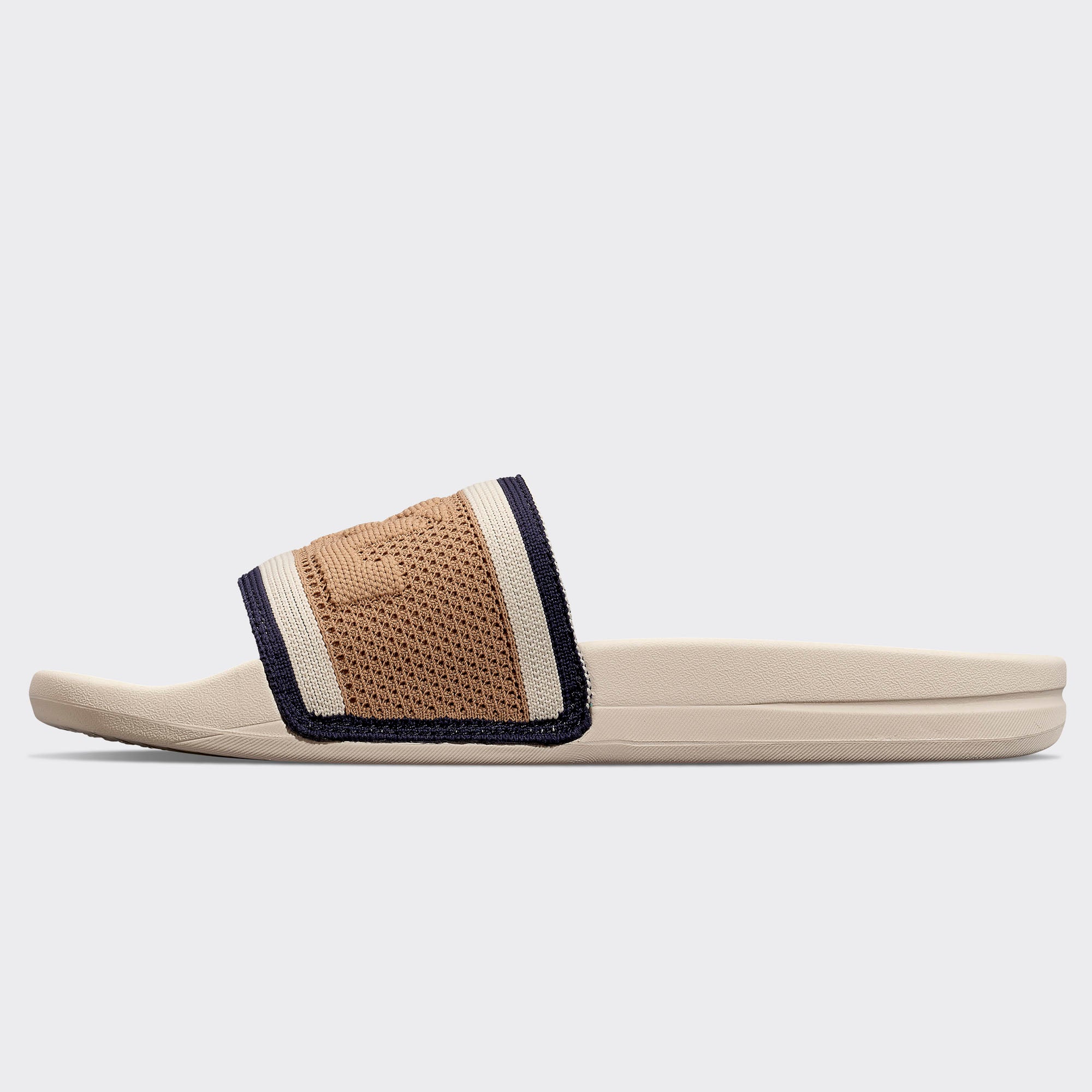 Men&#39;s Big Logo TechLoom Slide Alabaster / Tan / Navy view 3