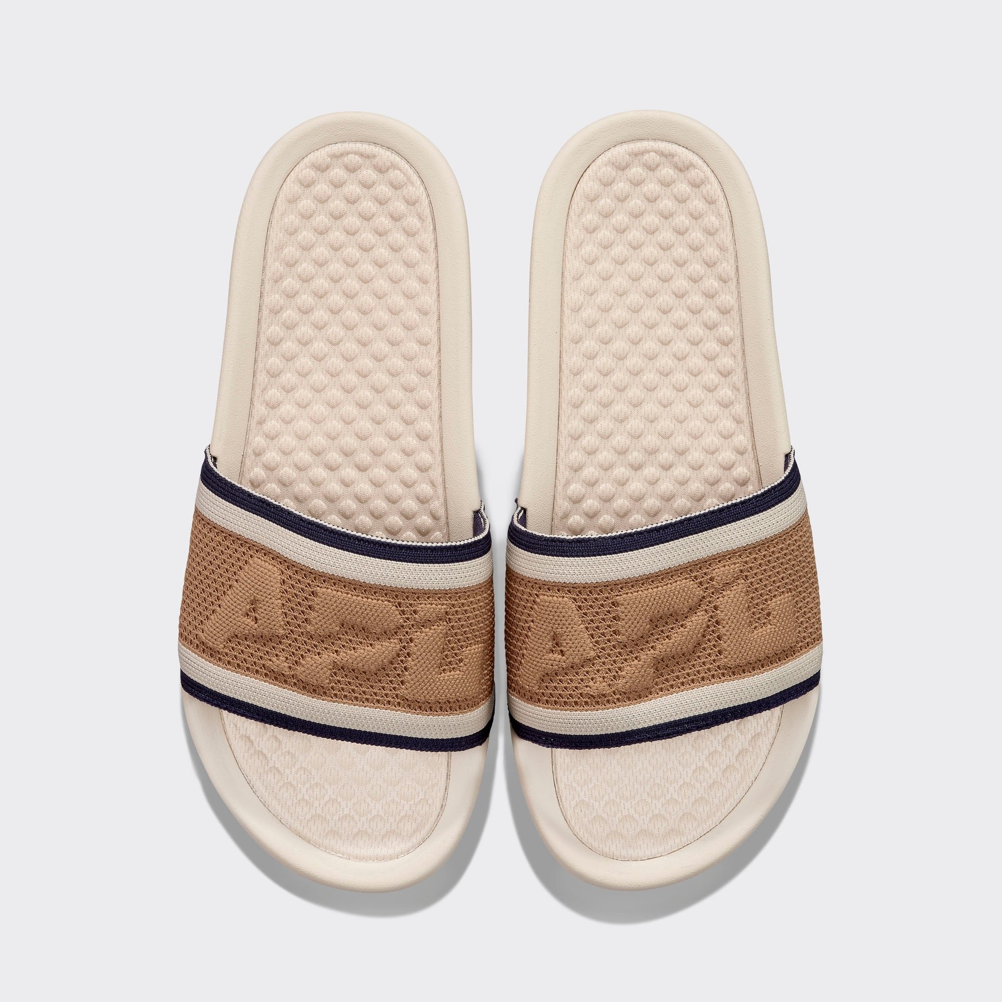 Men&#39;s Big Logo TechLoom Slide Alabaster / Tan / Navy view 1