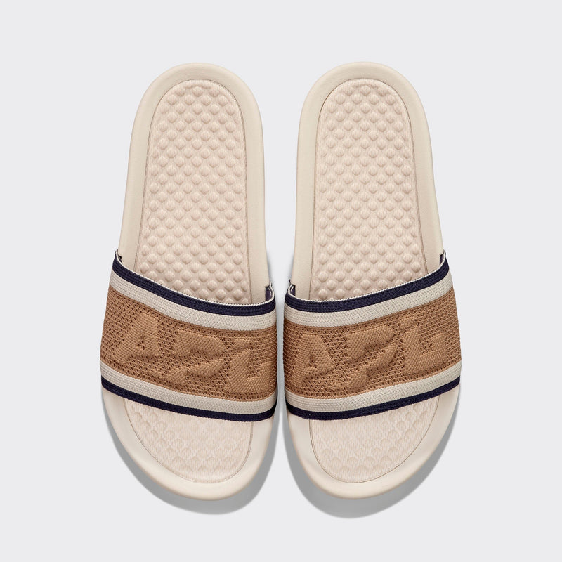 Men's Big Logo TechLoom Slide Alabaster / Tan / Navy view 1