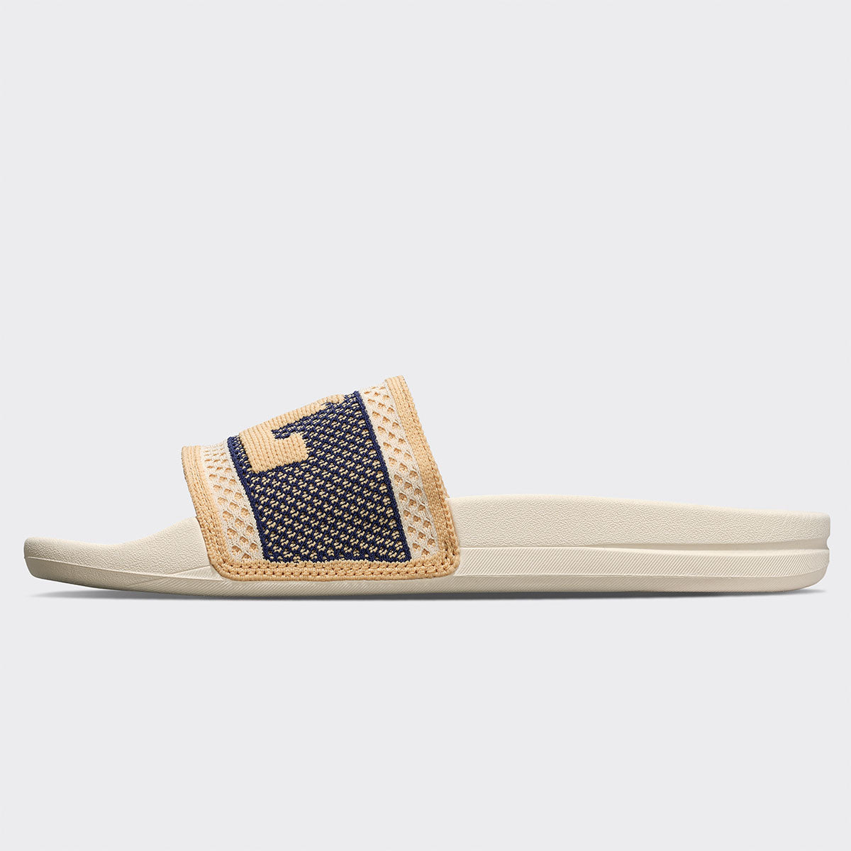 Women&#39;s Big Logo TechLoom Slide Alabaster / Royal Navy / Sunkissed view 3