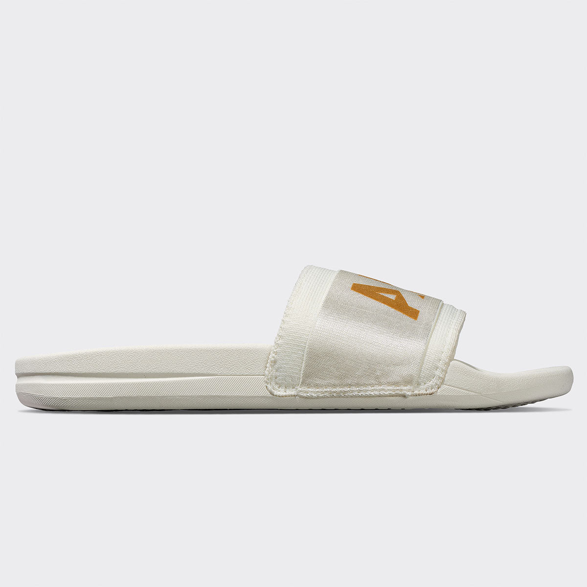 Men&#39;s TechLoom Satin Slide Ivory / Metallic Gold view 2