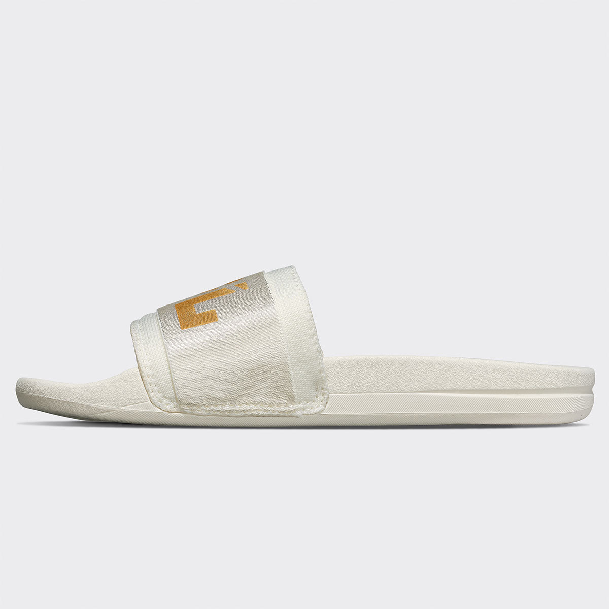 Men&#39;s TechLoom Satin Slide Ivory / Metallic Gold view 3