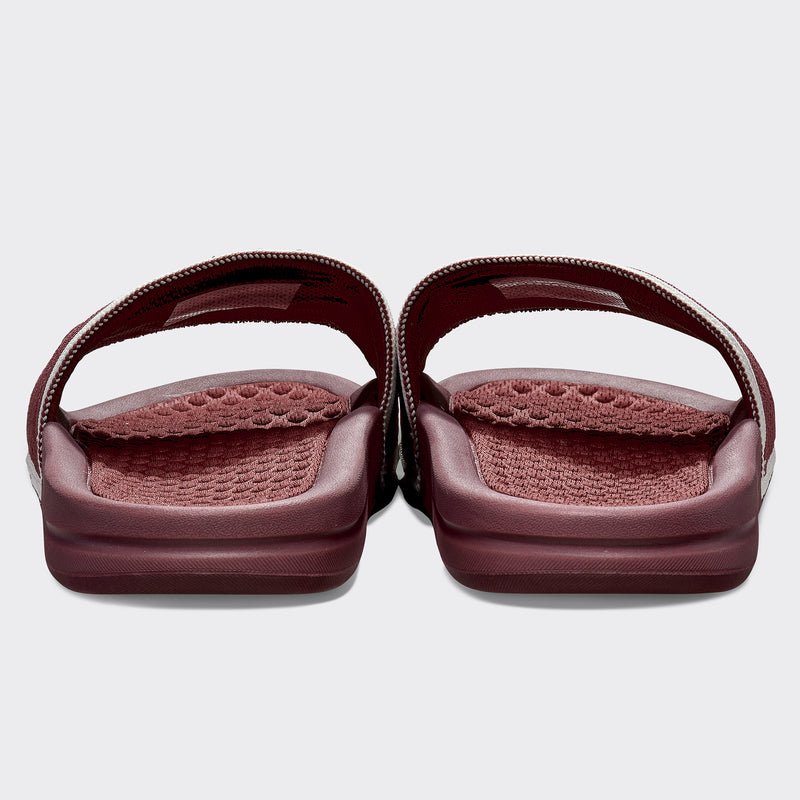 Women's Big Logo TechLoom Slide Burgundy / Ivory view 4