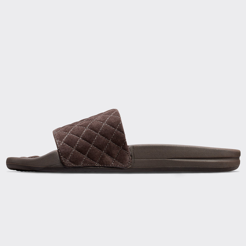 Women's Suede Lusso Slide Dark Umber view 3