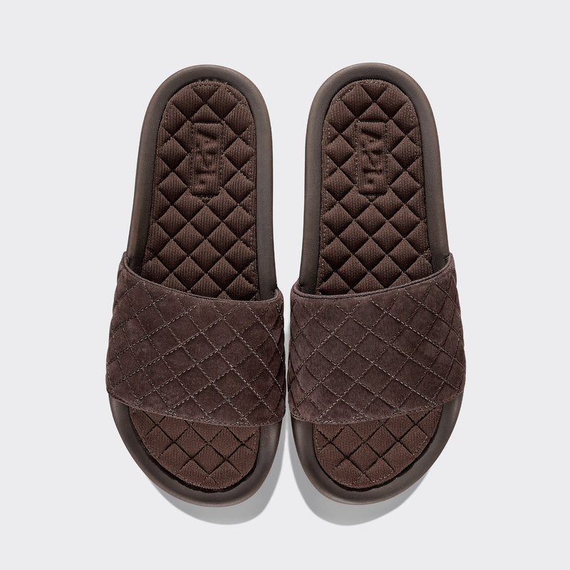 Men's Suede Lusso Slide Dark Umber view 1