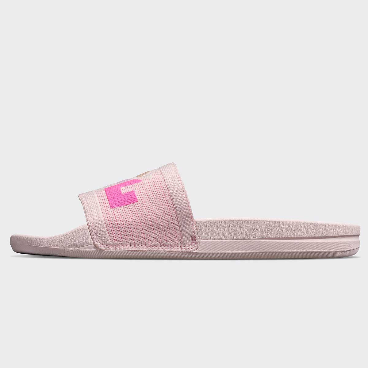 Women&#39;s Big Logo TechLoom Slide Bleached Pink / Multi / Blocked view 3