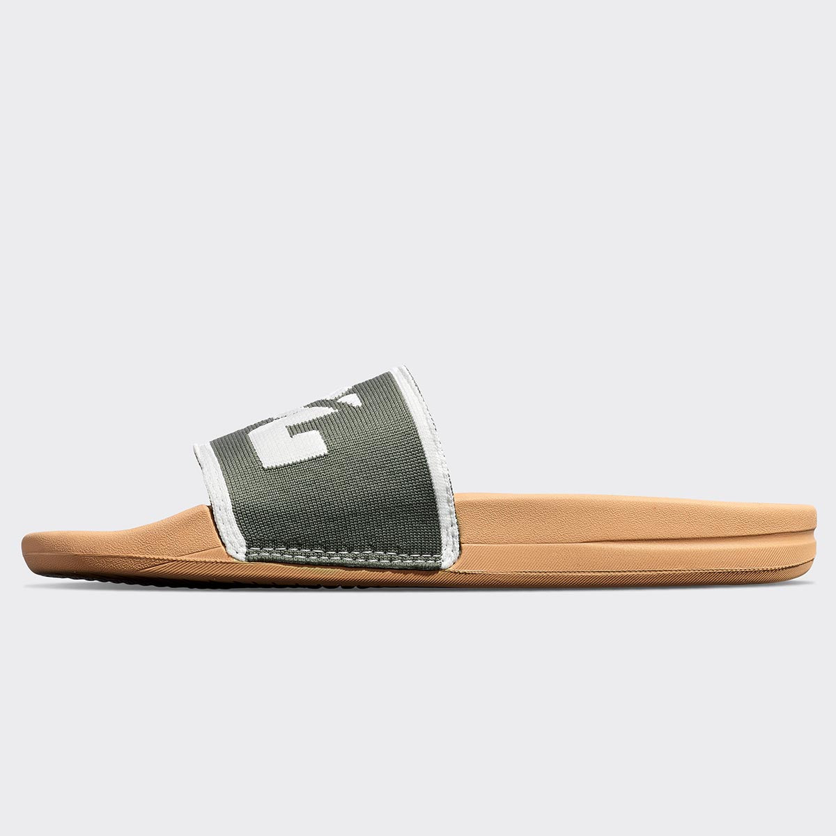 Women&#39;s Big Logo TechLoom Slide Tan / Fatigue / Ivory view 3